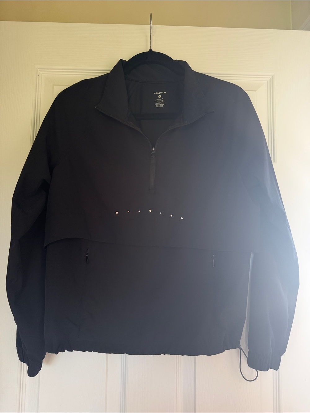 Lightweight Black Pullover Anorak Jacket - Women